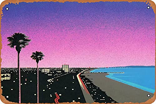 Hiroshi Nagai Vaporwave Bendro Poster Metall Blechschild 20,3 x 30,5 cm Man Cave Retro Vintage Wanddekoration Kunst