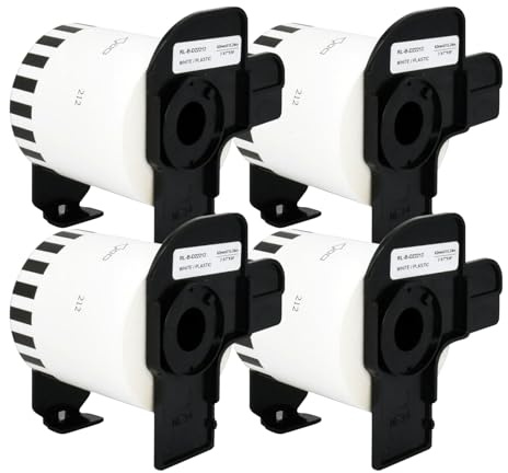 Veson - 4 rollos blanco DK-22212 DK22212 Etiquetas continuas compatibles con rollos de etiquetas de dirección Brother, 62 mm x 15,24 m etiquetas de envío para Brother P-Touch QL-500 570 600 700 710W