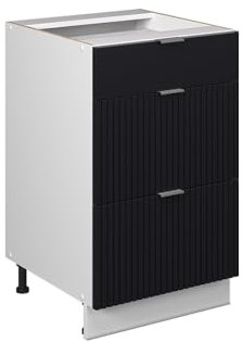 Vicco Schubladenunterschrank Fame-Line, Schwarz gestreift, 50 cm ohne Arbeitsplatte
