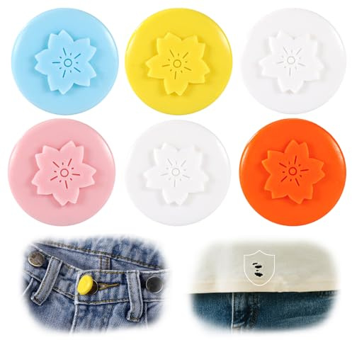 Lyreh 6pz Bottoni per Copertura, 2cm Copribottoni Silicon Divertenti Uomini Donne Kit Artigianale Colori Misti Copri Bottoni Colorati Pratici Accessori per Jeans Camicie Maniche Abiti