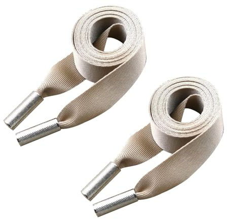 Leliafleury 2Pcs 2cmx1.4m Replacement Drawstring Cord Universal Flat Polyester Drawstring Cord for Hoodies Sweatpants Sweaters, Khaki