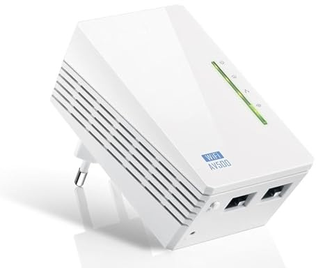 Adaptador Powerline - Proporciona conexión de Red a través del cableado eléctrico, hasta 300 Mbps de Velocidad, un Puerto ethernet, fácil instalación. #