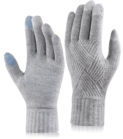 Yxelydriail Thermal Gloves Womens, Knitted Touch Screen Gloves Women | Anti-Slip Thermal Glove Warm and Windproof Winter for Outdoor Cycling Hiking for Women