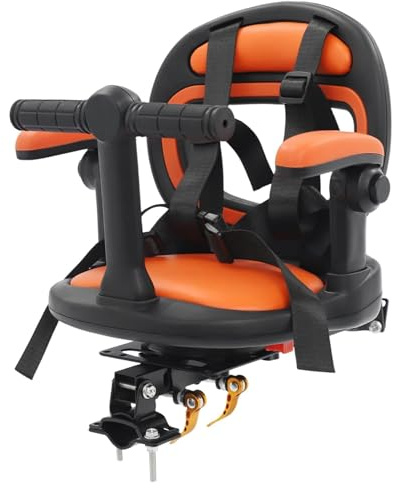 Asiento de bicicleta para niños con soporte delantero, asiento de bicicleta para bebé giratorio de 360° con arnés de seguridad ajustable y acolchado suave para edades de 1 a 6 años, hasta 50 kg, ne