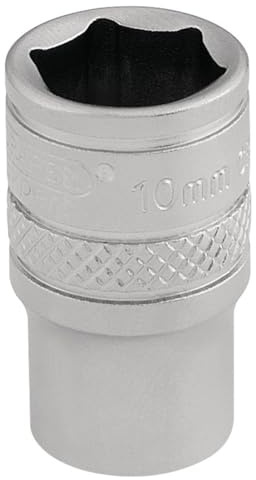 Draper Expert 1/4 10mm Square Drive Socket | 6 Point Hex Socket | Chrome Vanadium Steel Wrench Accessory | 16514, Blue
