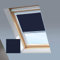 Dachfensterrollos für VELUX Dachfenster – Verdunkelungsrollo – Silberner Aluminiumrahmen (MK04, Marineblau)