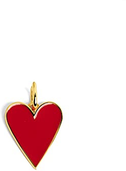 SINGULARU - Charm Lovely Heart Red Enamel- Colgante para Cadena en Latón con Acabado Baño de Oro de 18 Kt. Diseño Corazón. Combinable con Collar. Joyas para Mujer