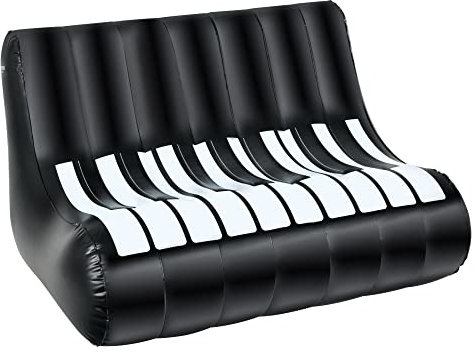 Stagecaptain IF-12088 Aufblasbares Sofa Piano-Design - Couch aus PVC - Für 2 Personen - Ideal für Festivals, Camping, Garten, Proberaum oder Wohnzimmer - Abmessungen: ca. 127 x 75 cm