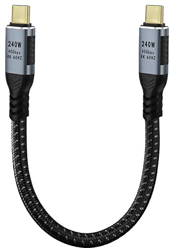 GELRHONR 240W USB C zu USB C Kabel, USB 4,0 Typ C Ladekabel Schnelles Aufladen 40Gbps Datenübertragung,8K@60Hz 4K@120Hz Video, Kompatibel mit Thunderbolt 3, Hub, SSD, Docking (0.2M)