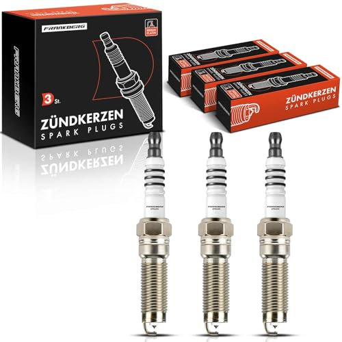 Frankberg 3x Spark Plugs Fuel Efficient Iridium+Platinum Electrode Durable Ceramic Insulant Compatible with Fiesta VI/VII Focus III Mondeo V C-Max II B-Max Ecosport Transit