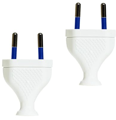 KEL 2 Stück Eurostecker flach demontierbar 2,5A / 230V, mit IP20 Schutzklasse - für den Innenbereich. Euro stecker aus Kunststoffstecker Weiß.