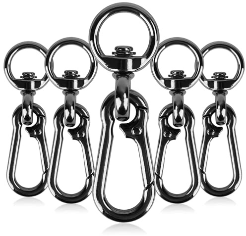 Moschettone Arrampicata, 6 pcs Moschettoni Portachiavi, Moschettoni Girevoli con Gancio, Moschettoni Zaino Trekking, Gancio Girevole Portachiav per Cani, Alpinismo, Portachiavi,Campeggio,Trekking