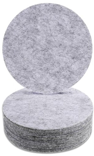 Bewudy 12 Stück Rund Filzuntersetzer, 10cm Glasuntersetzer Rutschfester Filz Untersetzer Set für Gläser Waschbarer Filzuntersetzer Rund Tassenuntersetzer für Becher Bier Tisch Bar Glas FlaschenGrau