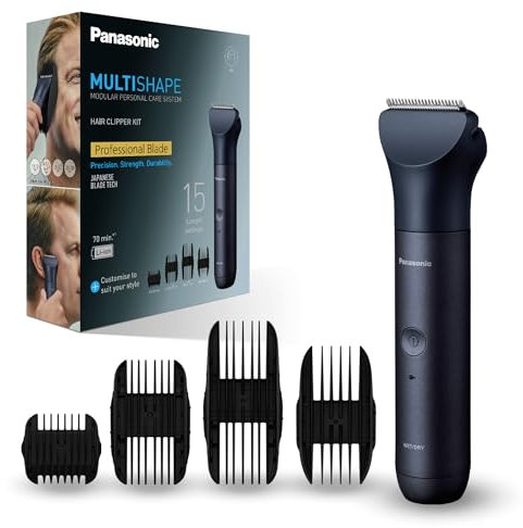 Panasonic ER-CKL3-A301 MULTISHAPE [Modulares Körperpflegesystem] Haarschneide-Starter-Kit, Hauptgerät & Haarschneideaufsatz, Set, 15 Längeneinstellungen, 4 Kammaufsätze, Lithium-Ionen-Akku, Schwarz