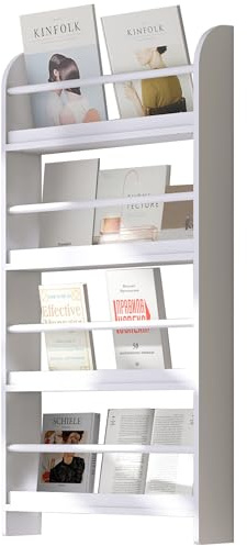 HOMCOM Bibliothèque Murale 4 Niveaux Design Moderne 59 x 12 x 113 cm Blanc