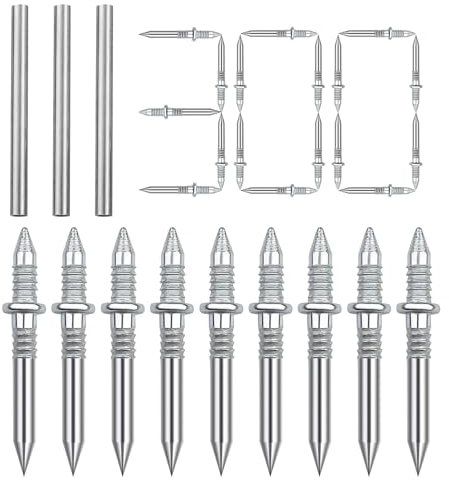 Lot de 300 clous sans couture avec fil de socle à double tête, clous en béton, vis de sécurité invisibles, clous en acier, clous décoratifs pour murs en béton, avec outil de douille spécifique aux