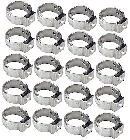 HOMSFOU 20piezas Abrazaderas De Manguera De Acero Inoxidable De Abrazadera Sola Oreja Para Sistemas De Agua