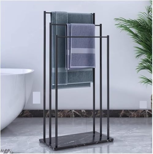 Soporte de Toallas Independientes de Metal de 3 Niveles: Elegante diseño de Toallas de baño para el diseño de Espacio para la Sala de lavandería (SVART 55x30x105cm) KeYJ
