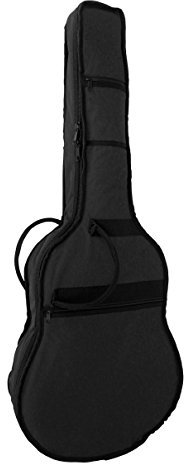 GITARRENTASCHE FÜR KONZERTGITARREN - RUCKSACKGARNITUR - GRIFF - SCHWARZ - 450 NYLONSTOFF - REIßVERSCHLUSS - VERS.GRÖßEN + GITARRENGURT (Tasche 75 für 1/2 Gitarren)