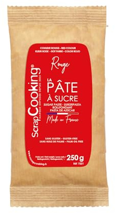 SCRAP COOKING Sachet Pâte à Sucre Rouge 250 g