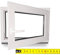 Kellerfenster - Kunststoff - Fenster - weiß - BxH: 60X55 cm - DIN Links - 2-Fach Verglasung - Wunschmaße ohne Aufpreis - Lagerware
