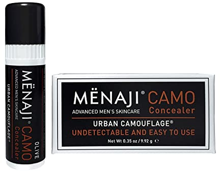 MËNAJI URBAN CAMOUFLAGE® Concealer Stick for Men - Skin Foundation Concealer for Dark Circles, Acne, Under Eye - Corrector - Mens Cosmetics - Olive - 0.35oz