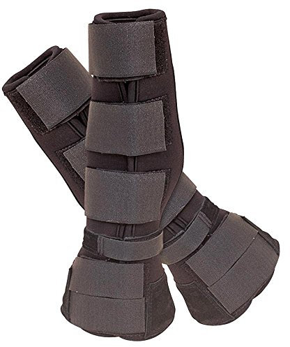 BR Gamaschen mit Springglocken integriert, schwarz, Wildleder mit Klettverschluss, BR17_Gr.:L