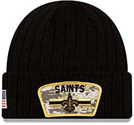 New Era NFL21 Salute to Service Knit Beanie New Orleans Saints Schwarz, Size:OneSize
