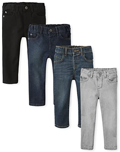The Children's Place Baby Boys and Toddler Stretch Skinny Jeans Pants, Stone Wash/Tide Pool/Dove Grey/Black Wash, 6-9 Months US