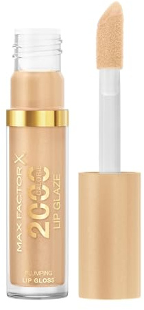 Max Factor 2000 Calorie Lip Glaze Honey Crème, Full Shine Lip Gloss, Nourishing with Hyaluronic Acid & Squalane, Instant Plump, Non-Sticky, Vanilla-Milk Scent, Fuller Looking Lips