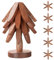 Wooden Trivets for Hot Dishes, Christmas Tree Shape, 5 Wooden Trivets + 1 Stand Stored Set, Sapele Wood for Hot Pots, Pans, Bowl, Teapot, Practical Trivet on The Kitchen Counter