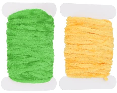 PATIKIL Chenille pour Mouche Total 10 M, 2 Pack Chenille Rayon pour Mouche Fil pour Mouche Fournitures pour Fabrication Hameçon Jig Fabrication Modèles Mouche Pêche, Jaune Foncé/Vert