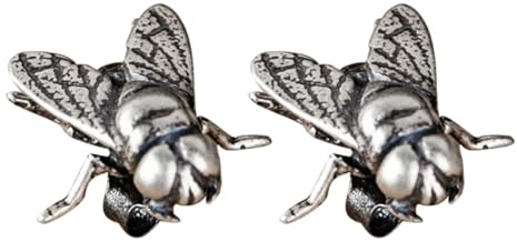 Milisten Orecchini a Bottone in Argento S925 Forma Mosca per Donna Punk Delicato Moda Versatile Resistente All'ossidazione per Quotidiano e Appuntamenti