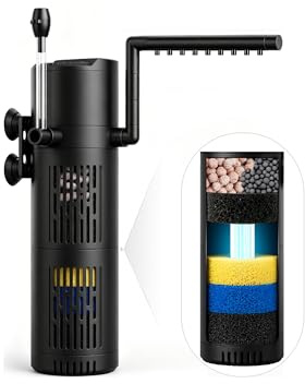 Aquapapa U-V Fish Tank Filter, Aquarium Filter with 6-Layer Filtration