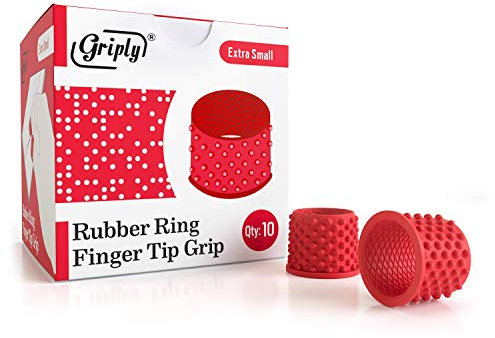 Griply Gummi-Fingerspitzen | Fingerkissen | Fingerschutz aus Gummi | Fingerspitzenringe (extraklein)