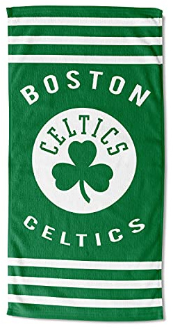 Northwest NBA Boston Celtics Beach Towel, 30 x 60 Inches, Stripes Design, Soft and Absorbent Sports Towel