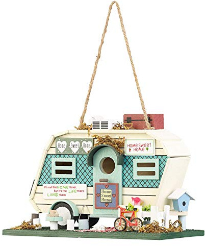 Monsterzeug Nichoir pour oiseaux, nichoir comme camping-car cool, villa à oiseaux comme décoration de jardin, distributeur de nourriture pour oiseaux