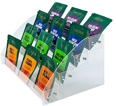 Display Stands Ltd 4 Tier Acrylic Multipurpose Counter Merchandiser 310mm Wide For Nail Polish, Model paints, Tea and More (G604)