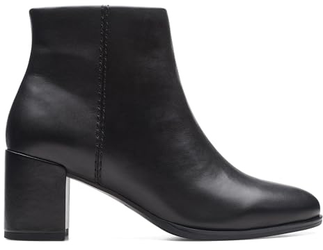Clarks Women's Freva55 Zip Chukka Boot, Piel negra, 42 EU