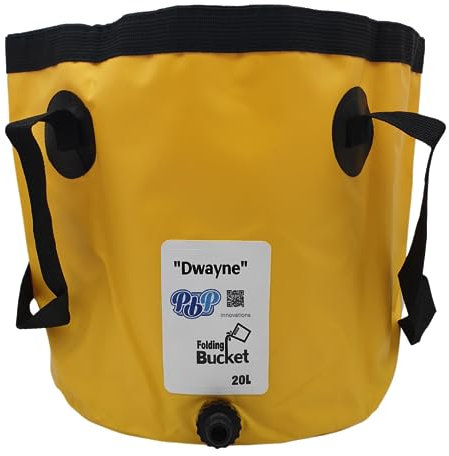 PBP Handy Folding Bucket 20L - DWAYNE With Quick Hose Connector (Yellow)