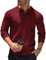 COOFANDY Jumpers for Men Sweater with Polo Neck Sweatshirt Fine Knit Pullover Long Sleeve Poloshirt Regular Fit Thermal Pullover Business Casual Wine red L