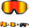 WholeFire Motorradbrille, ATV Dirt Bike Offroad Racing MX Reitbrille, UV400 Rad Motocross Brille für Outdoor-Sportarten, Grüner und Schwarzer Rahmen (Rot)