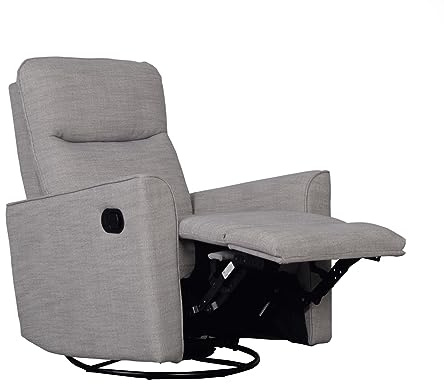Savannah Swivel Glider Recliner Chair – Pebble – Comfortable Nursery Nursing Chair