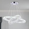 Finktonglan Moderne LED Kristall Kronleuchter Deckenleuchte Einstellbare Ring Kronleuchter 30 * 50cm Edelstahl Pendelleuchte Leuchten für Esszimmer Wohnzimmer (Kühl weiß)