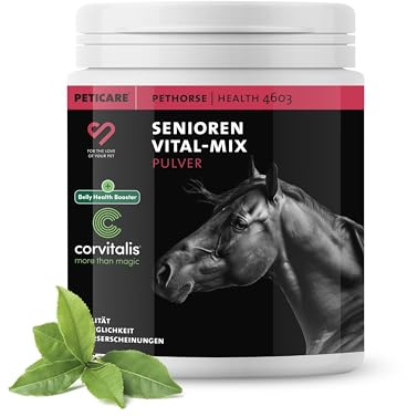 Peticare Polvere Anziani Attività e Vitalità Cavalli – Supporto Naturale per Articolazioni e Mobilità – Con Cozza Verde e Proteine della Canapa – Integratore Vitalità