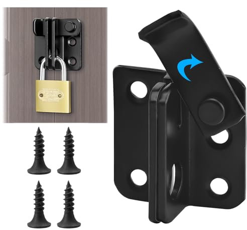 ZMDMAH Cerrojo de puerta abatible para cobertizo, Pestillo Puerta Corredera, Cerrojo Puerta Interior Cepillado Apertura Acero Inoxidable Cerraduras para Puertas (Negro, Left Open, 40 mm)