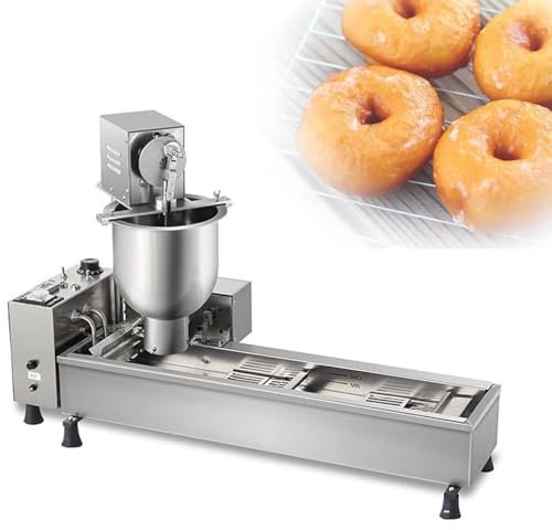 TYH Macchina Automatica per Fare Ciambelle, Macchina per Ciambelle Automatica Commerciale a Fila Singola da 3000 W, tramoggia da 7 Litri, con stampi di 3 Dimensioni