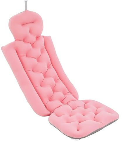 Badkarsmatta helkropp badkarskudde, 78 cm x 35 cm x 40 cm helkroppsbadkudde med 10 sugkoppar, halkfri badkarskudde, madrass för rygg, nacke, huvud