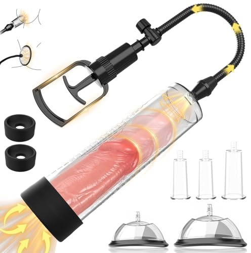 Gikk Penis Vacuum Pump Pussy Pump Set，Manual Penis Enlarger Enlargement Extend Pump Air Pressure Device, Clitoral Pump Vagina Pumps Sexual Pleasure Suckers Tools for Couples