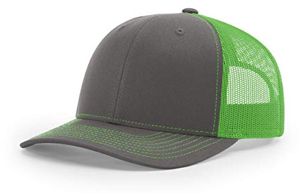 Richardson. Charcoal/ Neon Green. Adjustable. 112. 00739845145002